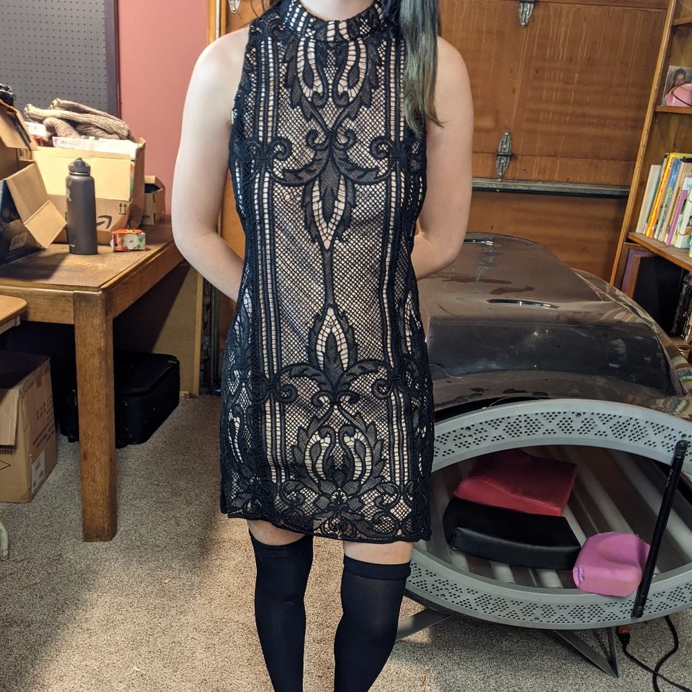 NWOT Shop The Trends Black Lace Bodycon Dress